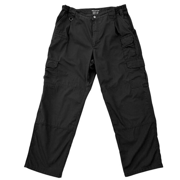5.11 Tactical Series Mens Black Cargo Pants Size 38 Elastic Waist Utility - Picture 1 of 10